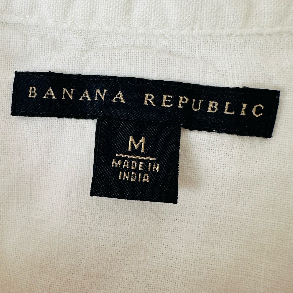 Banana Republic 100% linen button down shirt top short sleeve - Picture 6 of 7